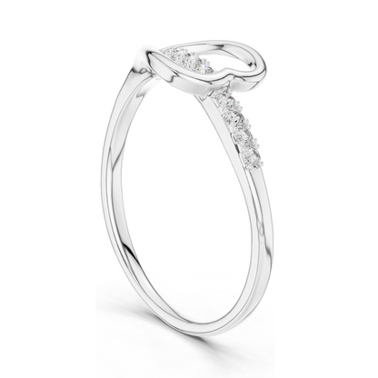 Lab-Grown Diamond Heart Ring for Women | 0.082 CT VVS-VS EF Clarity | 18KT, 14KT, 10KT Gold & 925 Silver | Rose, Yellow, White Gold & Moissanite Options