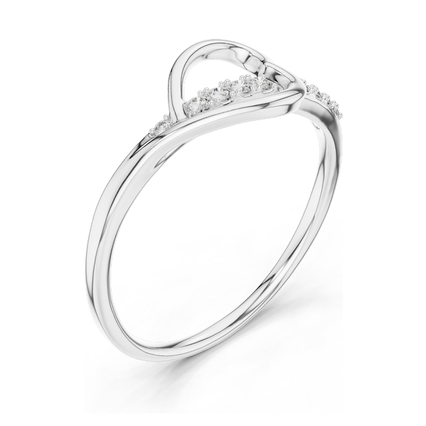 Lab-Grown Diamond Heart Ring for Women | 0.082 CT VVS-VS EF Clarity | 18KT, 14KT, 10KT Gold & 925 Silver | Rose, Yellow, White Gold & Moissanite Options
