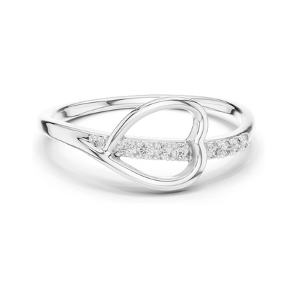 Lab-Grown Diamond Heart Ring for Women | 0.082 CT VVS-VS EF Clarity | 18KT, 14KT, 10KT Gold & 925 Silver | Rose, Yellow, White Gold & Moissanite Options