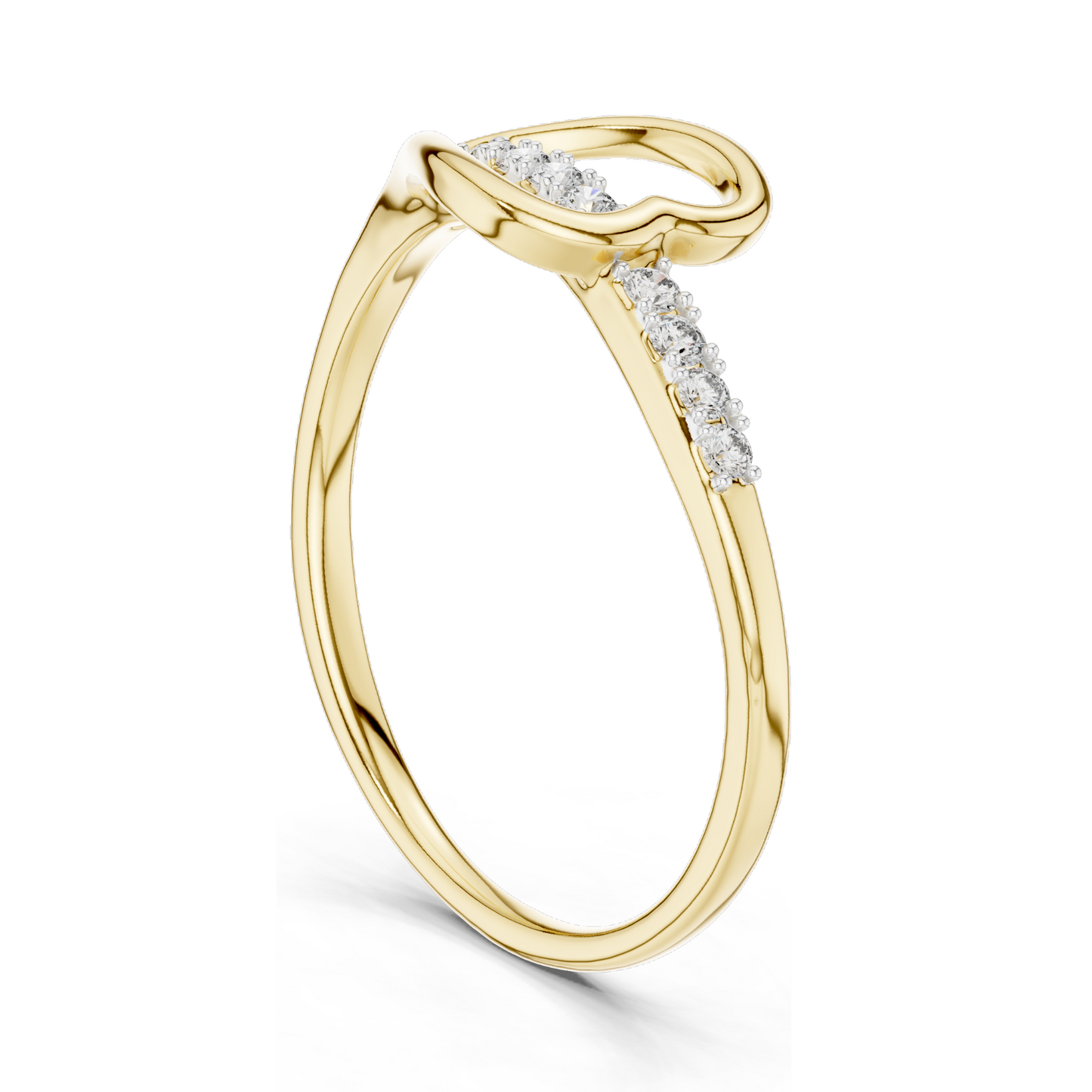 Lab-Grown Diamond Heart Ring for Women | 0.082 CT VVS-VS EF Clarity | 18KT, 14KT, 10KT Gold & 925 Silver | Rose, Yellow, White Gold & Moissanite Options