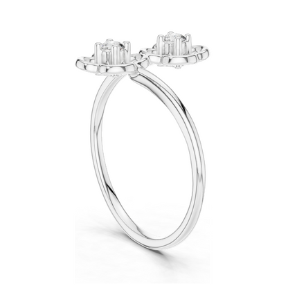 0.09 CT Lab VVS-VS-EF CVD Diamond Ring for Women | 18KT, 14KT, 10KT Gold & 925 Silver | Rose, Yellow, White Gold | Moissanite Option