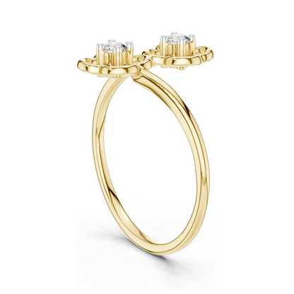 0.09 CT Lab VVS-VS-EF CVD Diamond Ring for Women | 18KT, 14KT, 10KT Gold & 925 Silver | Rose, Yellow, White Gold | Moissanite Option