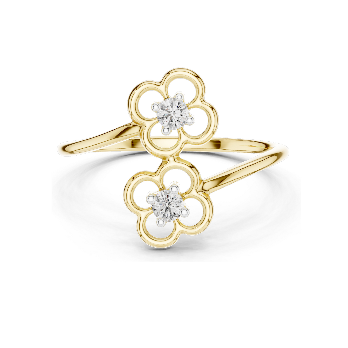 0.09 CT Lab VVS-VS-EF CVD Diamond Ring for Women | 18KT, 14KT, 10KT Gold & 925 Silver | Rose, Yellow, White Gold | Moissanite Option