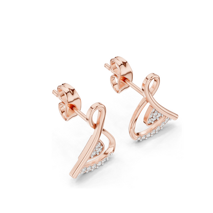 Lab Diamond Earrings | 0.126 CT VVS-VS EF Clarity CVD Diamond | Available in 18KT, 14KT, 10KT Gold & 925 Silver | Rose, Yellow, White Gold & Moissanite Options