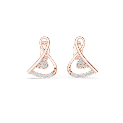 Lab Diamond Earrings | 0.126 CT VVS-VS EF Clarity CVD Diamond | Available in 18KT, 14KT, 10KT Gold & 925 Silver | Rose, Yellow, White Gold & Moissanite Options
