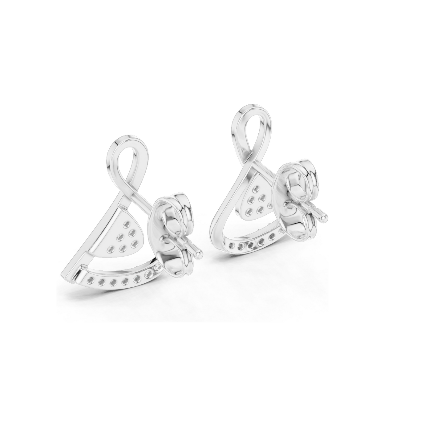 Lab Diamond Earrings | 0.126 CT VVS-VS EF Clarity CVD Diamond | Available in 18KT, 14KT, 10KT Gold & 925 Silver | Rose, Yellow, White Gold & Moissanite Options