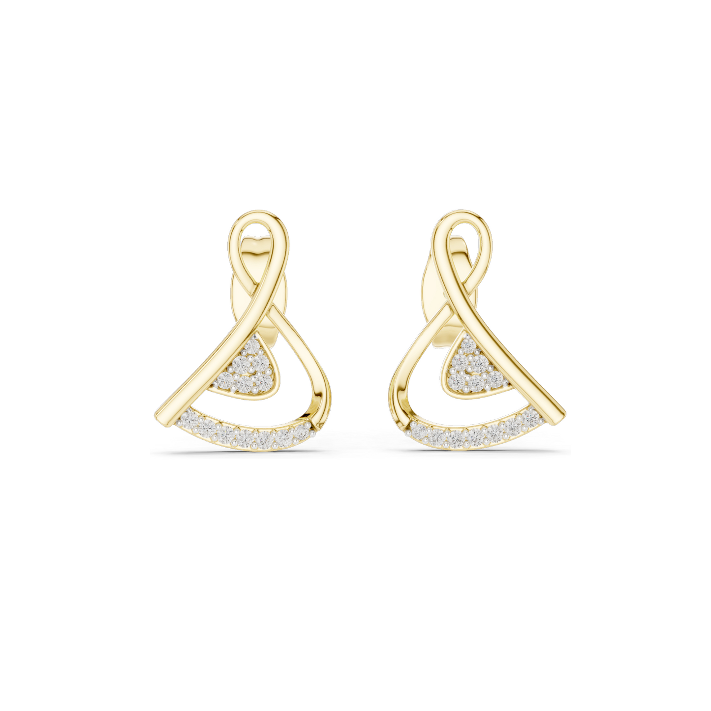 Lab Diamond Earrings | 0.126 CT VVS-VS EF Clarity CVD Diamond | Available in 18KT, 14KT, 10KT Gold & 925 Silver | Rose, Yellow, White Gold & Moissanite Options