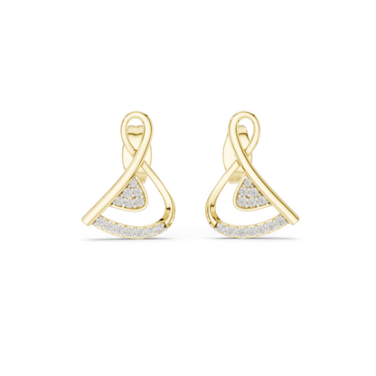 Lab Diamond Earrings | 0.126 CT VVS-VS EF Clarity CVD Diamond | Available in 18KT, 14KT, 10KT Gold & 925 Silver | Rose, Yellow, White Gold & Moissanite Options