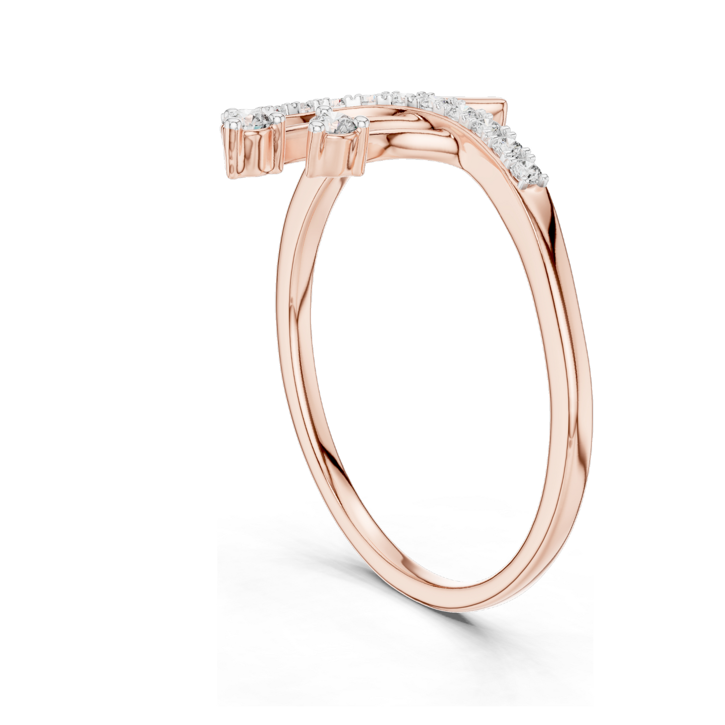 0.128 CT Lab-Grown Diamond Ring for Women | VVS-VS EF Clarity | 18KT, 14KT, 10KT Gold & 925 Silver | Rose, Yellow, White Gold & Moissanite Options