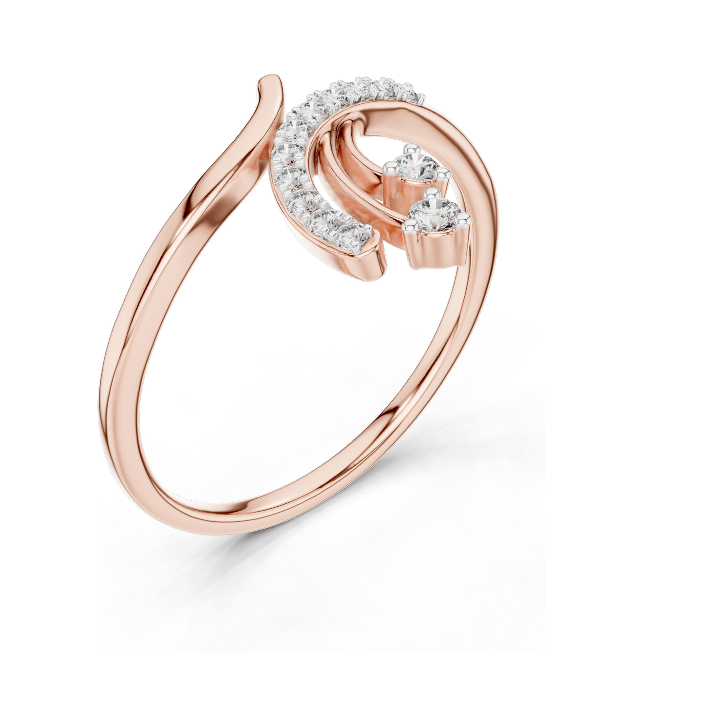 0.128 CT Lab-Grown Diamond Ring for Women | VVS-VS EF Clarity | 18KT, 14KT, 10KT Gold & 925 Silver | Rose, Yellow, White Gold & Moissanite Options