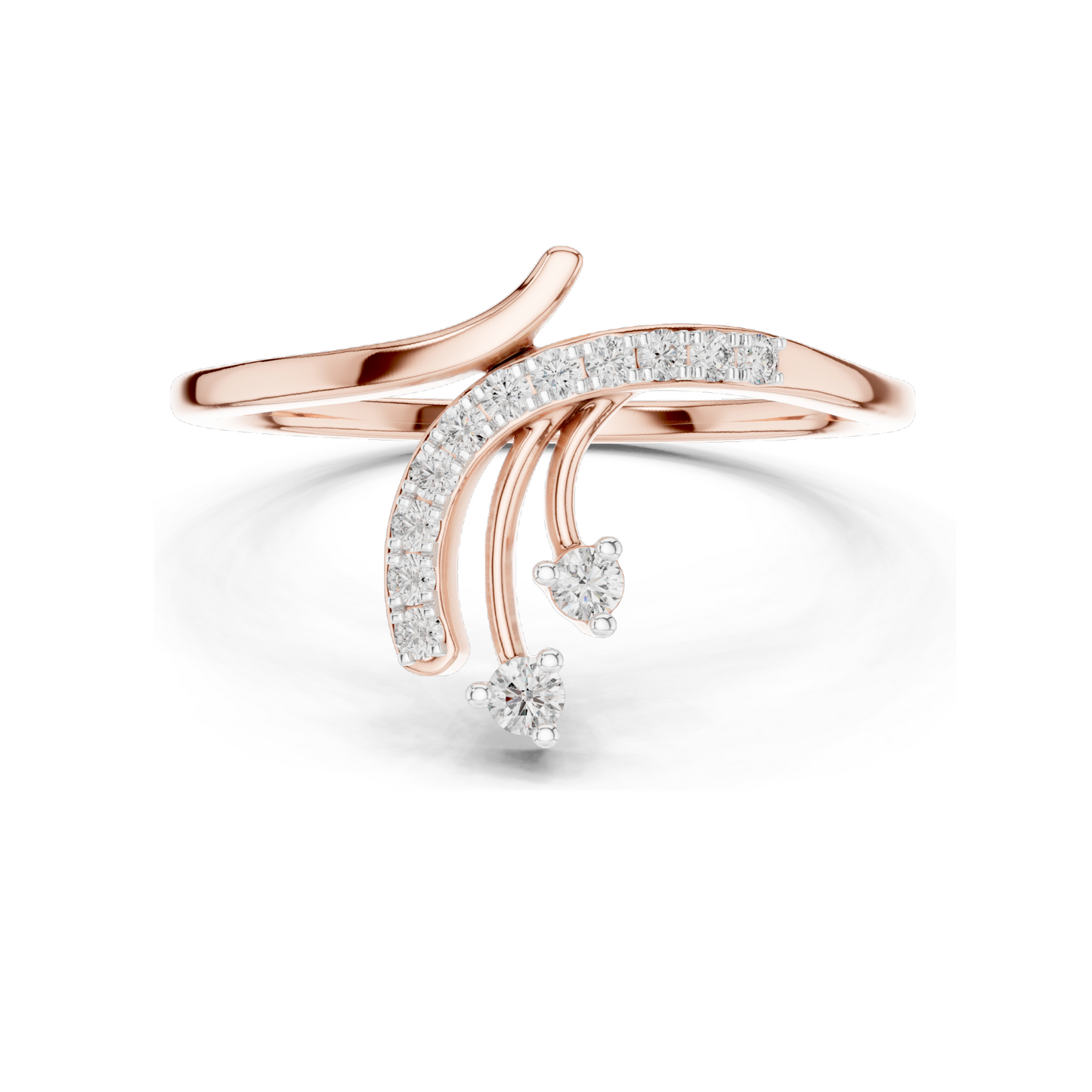 0.128 CT Lab-Grown Diamond Ring for Women | VVS-VS EF Clarity | 18KT, 14KT, 10KT Gold & 925 Silver | Rose, Yellow, White Gold & Moissanite Options