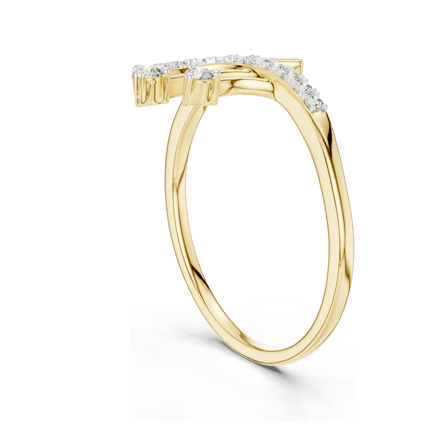 0.128 CT Lab-Grown Diamond Ring for Women | VVS-VS EF Clarity | 18KT, 14KT, 10KT Gold & 925 Silver | Rose, Yellow, White Gold & Moissanite Options