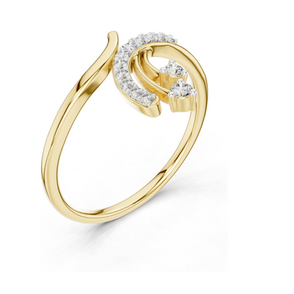 0.128 CT Lab-Grown Diamond Ring for Women | VVS-VS EF Clarity | 18KT, 14KT, 10KT Gold & 925 Silver | Rose, Yellow, White Gold & Moissanite Options