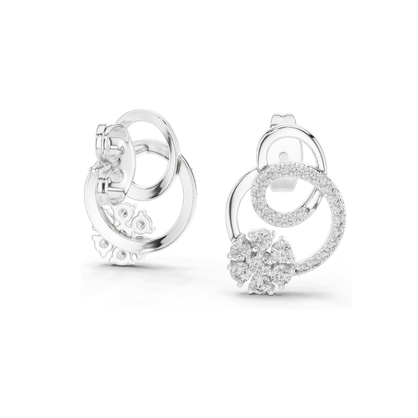 0.42 CT Lab Diamond Earrings for Women | VVS-VS EF Clarity | 18KT, 14KT, 10KT Gold & 925 Silver | Rose, Yellow, White Gold & Moissanite Options