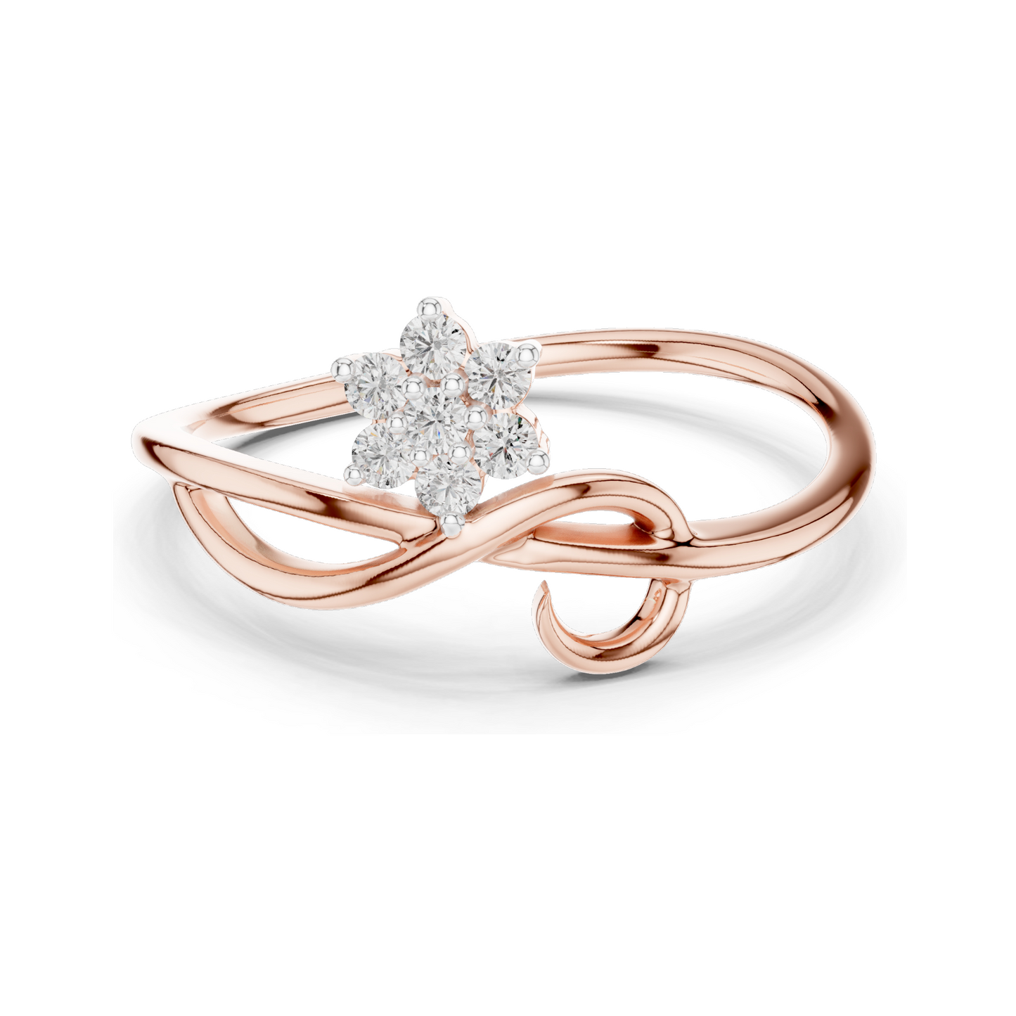 0.105 CT Lab Diamond Star-Shaped Ring for Women | 18KT, 14KT, 10KT Gold & 925 Silver | Rose, Yellow, White Gold Options | VVS-VS EF Clarity | Moissanite Available