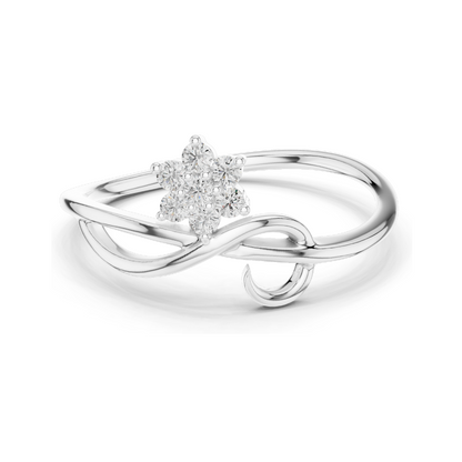 0.105 CT Lab Diamond Star-Shaped Ring for Women | 18KT, 14KT, 10KT Gold & 925 Silver | Rose, Yellow, White Gold Options | VVS-VS EF Clarity | Moissanite Available