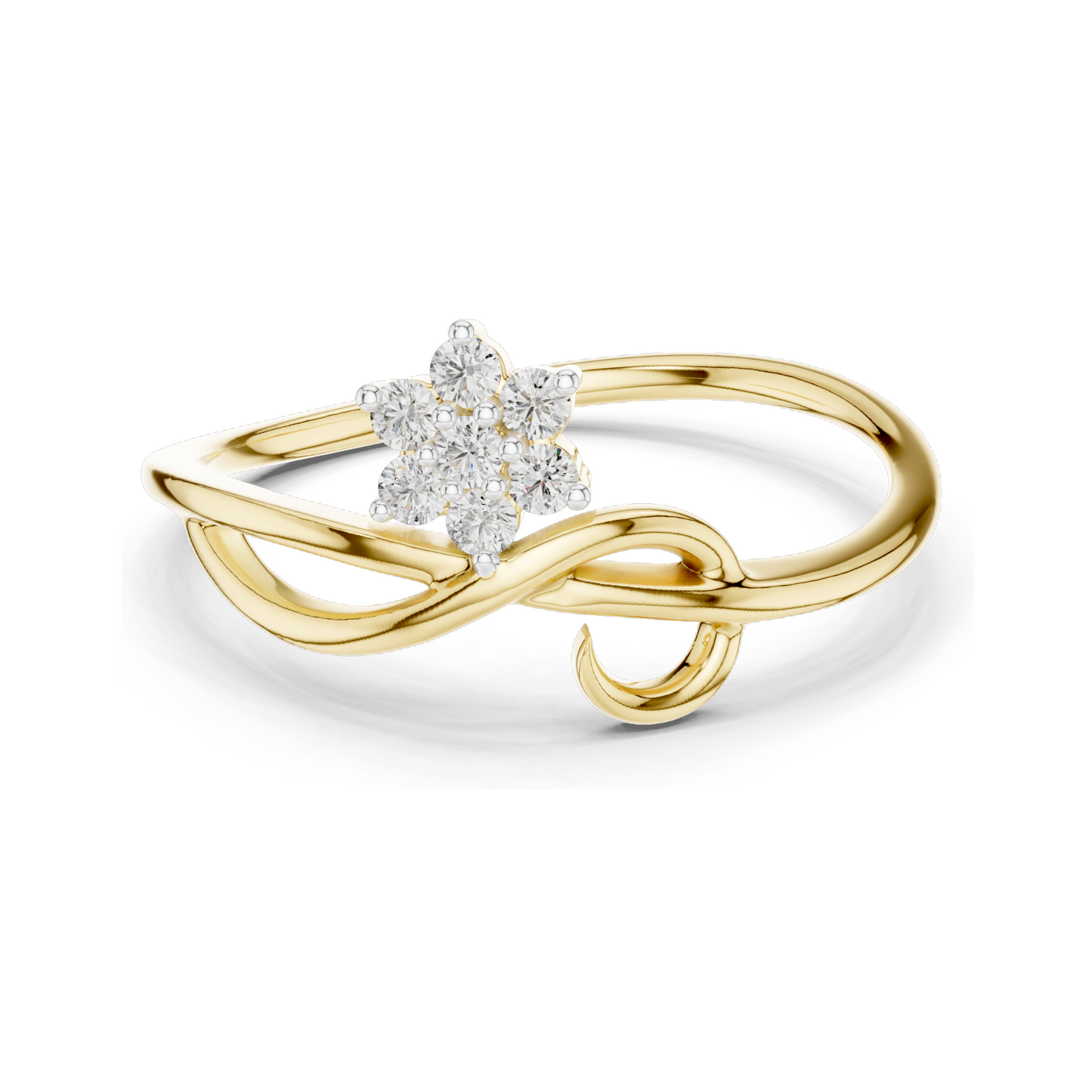 0.105 CT Lab Diamond Star-Shaped Ring for Women | 18KT, 14KT, 10KT Gold & 925 Silver | Rose, Yellow, White Gold Options | VVS-VS EF Clarity | Moissanite Available