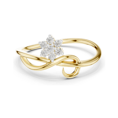 0.105 CT Lab Diamond Star-Shaped Ring for Women | 18KT, 14KT, 10KT Gold & 925 Silver | Rose, Yellow, White Gold Options | VVS-VS EF Clarity | Moissanite Available