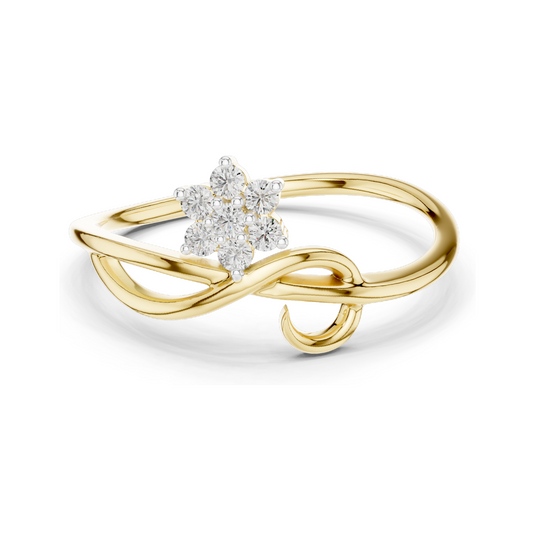 0.105 CT Lab Diamond Star-Shaped Ring for Women | 18KT, 14KT, 10KT Gold & 925 Silver | Rose, Yellow, White Gold Options | VVS-VS EF Clarity | Moissanite Available