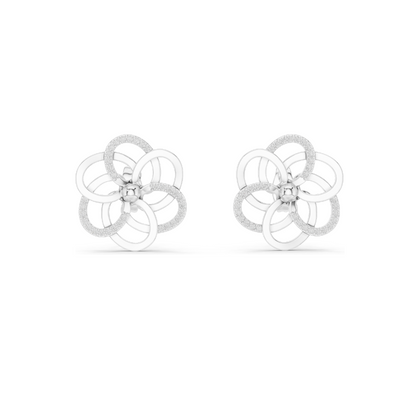 0.264 CT Lab Diamond Flower Stud Earrings | VVS-VS EF Round Cut | 18KT, 14KT, 10KT Gold & 925 Silver | Yellow, Rose, White Gold & Moissanite Options