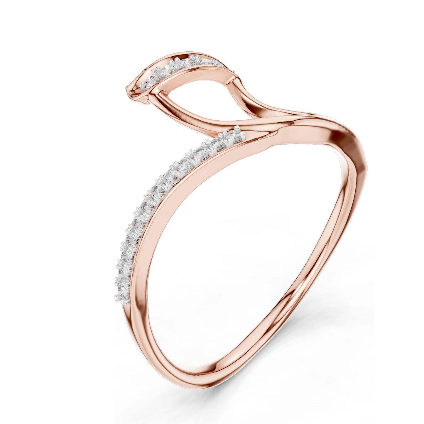 0.092 CT Lab Diamond Ladies Ring | VVS-VS EF Clarity | 18KT, 14KT, 10KT Gold & 925 Silver | Rose, Yellow, White Gold & Moissanite Options