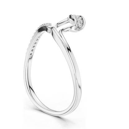 0.092 CT Lab Diamond Ladies Ring | VVS-VS EF Clarity | 18KT, 14KT, 10KT Gold & 925 Silver | Rose, Yellow, White Gold & Moissanite Options