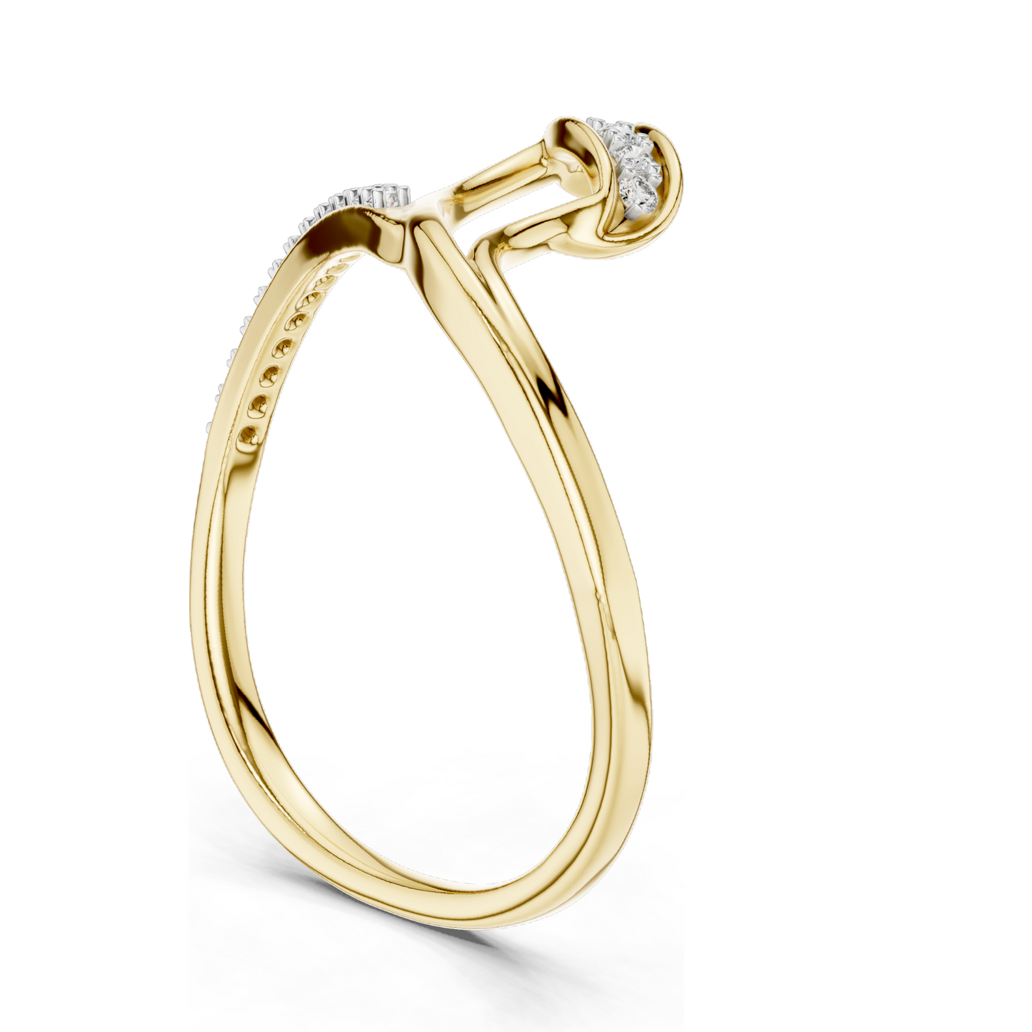 0.092 CT Lab Diamond Ladies Ring | VVS-VS EF Clarity | 18KT, 14KT, 10KT Gold & 925 Silver | Rose, Yellow, White Gold & Moissanite Options
