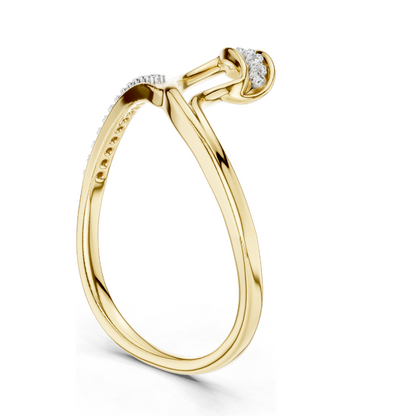 0.092 CT Lab Diamond Ladies Ring | VVS-VS EF Clarity | 18KT, 14KT, 10KT Gold & 925 Silver | Rose, Yellow, White Gold & Moissanite Options