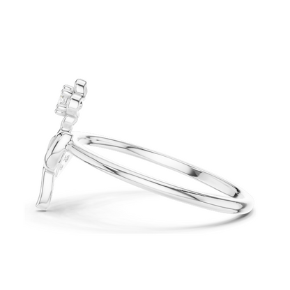 Floral Diamond Ring for Women | 0.068 CT Lab Diamonds in 18KT, 14KT, 10KT Gold & 925 Silver | Rose, Yellow, White Gold | Moissanite Options Available