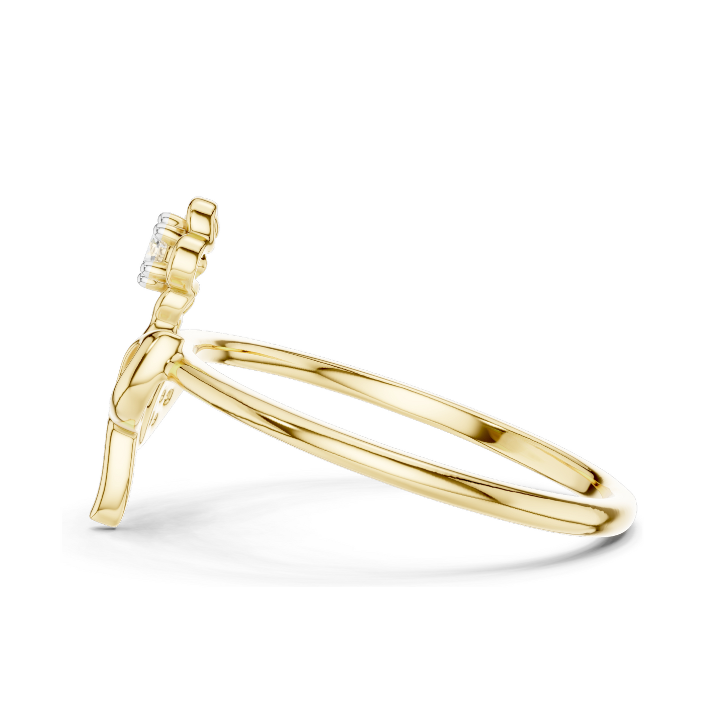 Floral Diamond Ring for Women | 0.068 CT Lab Diamonds in 18KT, 14KT, 10KT Gold & 925 Silver | Rose, Yellow, White Gold | Moissanite Options Available