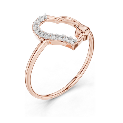Heart-Shaped Diamond Ring with Lab Diamonds | 18KT, 14KT, 10KT Gold & 925 Silver | Rose, Yellow, White Gold | Elegant Moissanite & Diamond Options