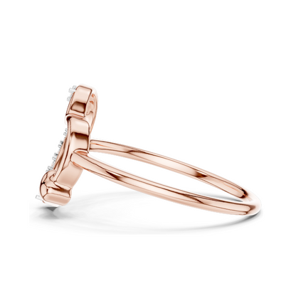 Heart-Shaped Diamond Ring with Lab Diamonds | 18KT, 14KT, 10KT Gold & 925 Silver | Rose, Yellow, White Gold | Elegant Moissanite & Diamond Options