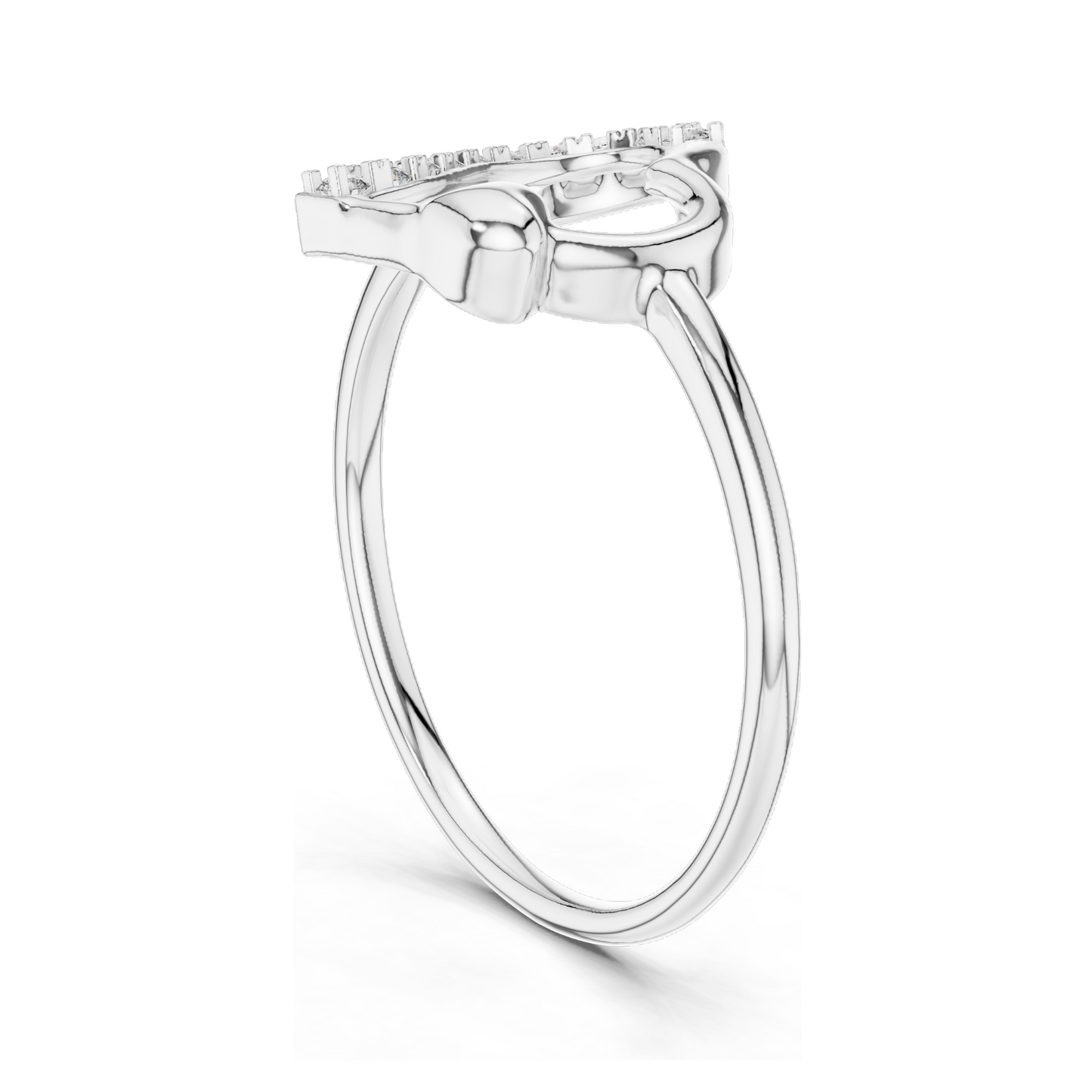 Heart-Shaped Diamond Ring with Lab Diamonds | 18KT, 14KT, 10KT Gold & 925 Silver | Rose, Yellow, White Gold | Elegant Moissanite & Diamond Options