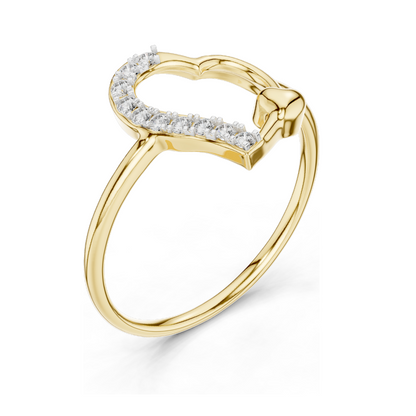 Heart-Shaped Diamond Ring with Lab Diamonds | 18KT, 14KT, 10KT Gold & 925 Silver | Rose, Yellow, White Gold | Elegant Moissanite & Diamond Options