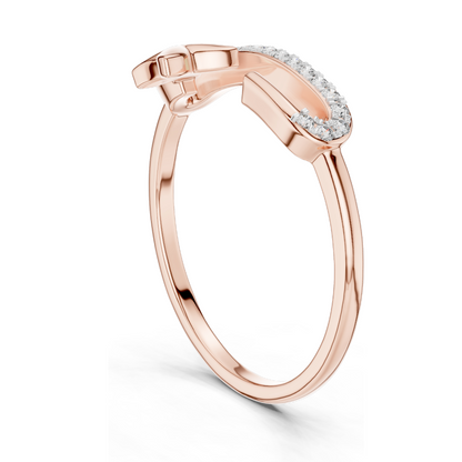 Diamond Twist Design Ladies Ring | Lab-Grown Diamonds & Moissanite | 18KT, 14KT, 10KT Gold & 925 Silver | Rose, Yellow, White Gold