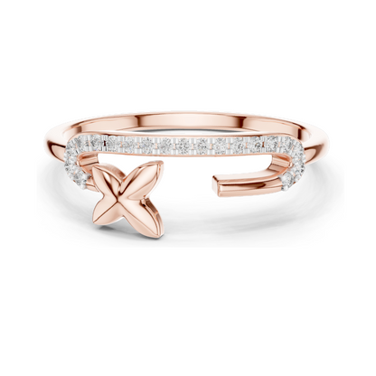 Diamond Twist Design Ladies Ring | Lab-Grown Diamonds & Moissanite | 18KT, 14KT, 10KT Gold & 925 Silver | Rose, Yellow, White Gold