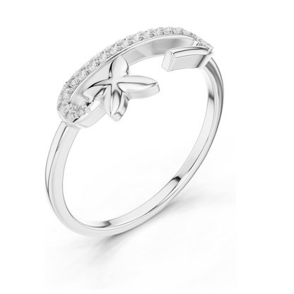 Diamond Twist Design Ladies Ring | Lab-Grown Diamonds & Moissanite | 18KT, 14KT, 10KT Gold & 925 Silver | Rose, Yellow, White Gold