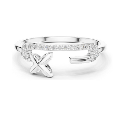 Diamond Twist Design Ladies Ring | Lab-Grown Diamonds & Moissanite | 18KT, 14KT, 10KT Gold & 925 Silver | Rose, Yellow, White Gold