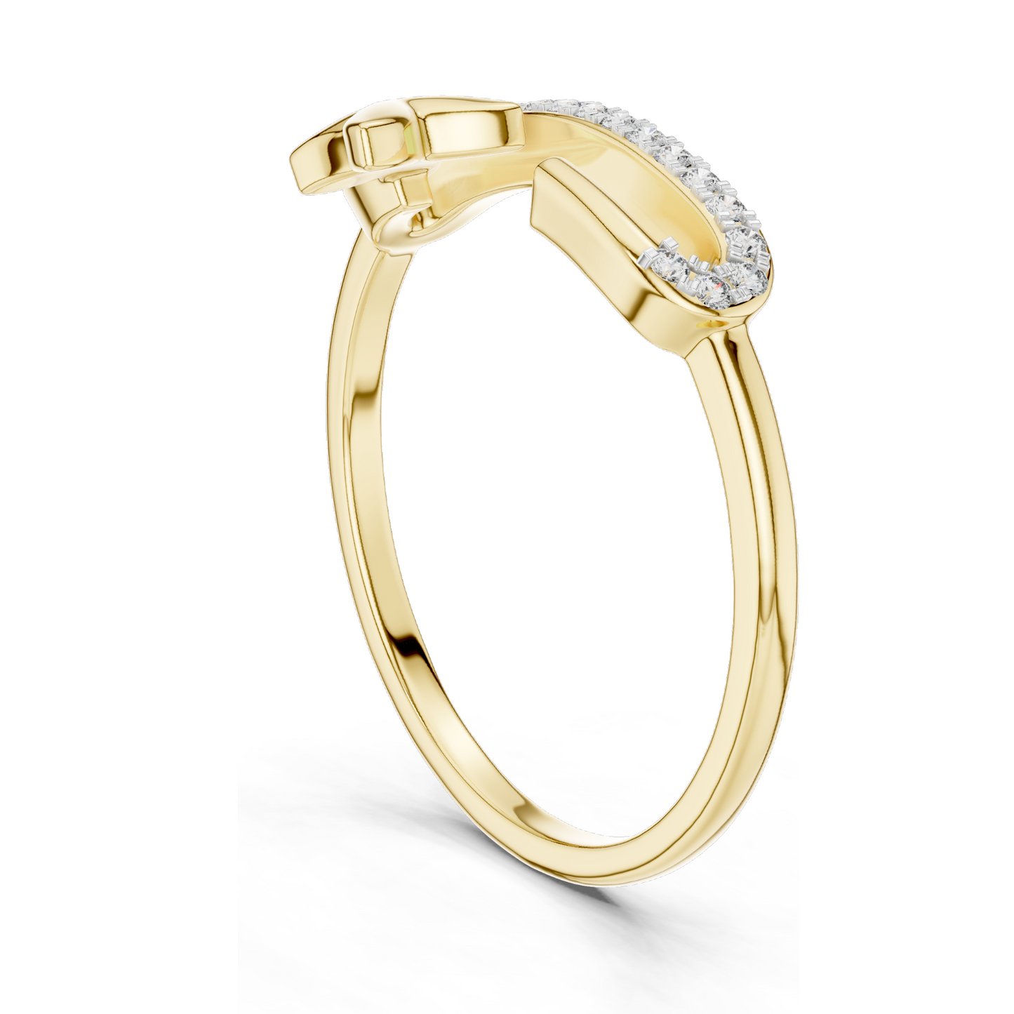 Diamond Twist Design Ladies Ring | Lab-Grown Diamonds & Moissanite | 18KT, 14KT, 10KT Gold & 925 Silver | Rose, Yellow, White Gold
