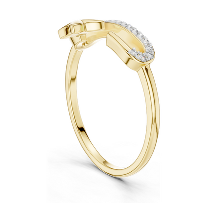 Diamond Twist Design Ladies Ring | Lab-Grown Diamonds & Moissanite | 18KT, 14KT, 10KT Gold & 925 Silver | Rose, Yellow, White Gold