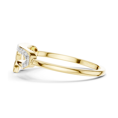 Diamond Twist Design Ladies Ring | Lab-Grown Diamonds & Moissanite | 18KT, 14KT, 10KT Gold & 925 Silver | Rose, Yellow, White Gold
