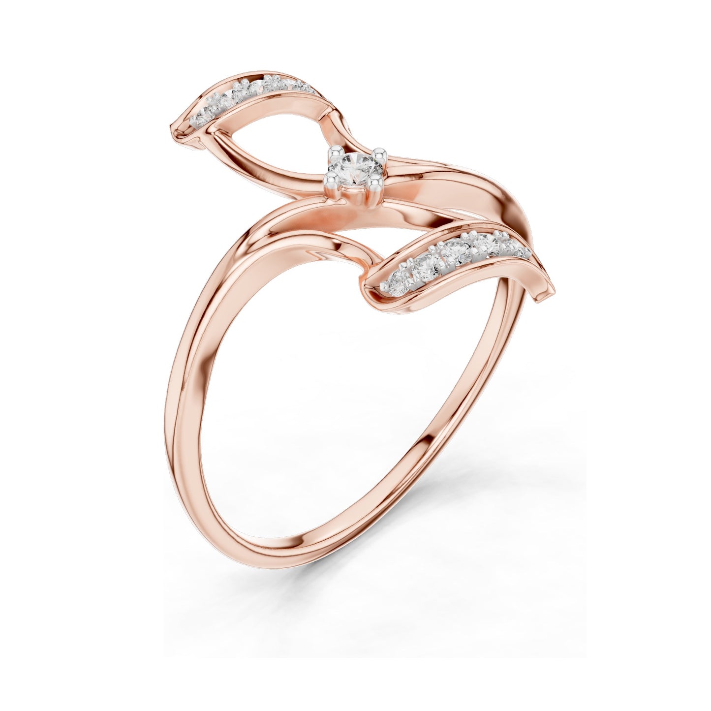 0.099 CT Round Brilliant Lab Diamond Floral Ring for Women | VVS-VS EF Clarity, CVD-Grown | 18KT, 14KT, 10KT Gold & 925 Silver | Moissanite Option | Rose, Yellow, White Gold