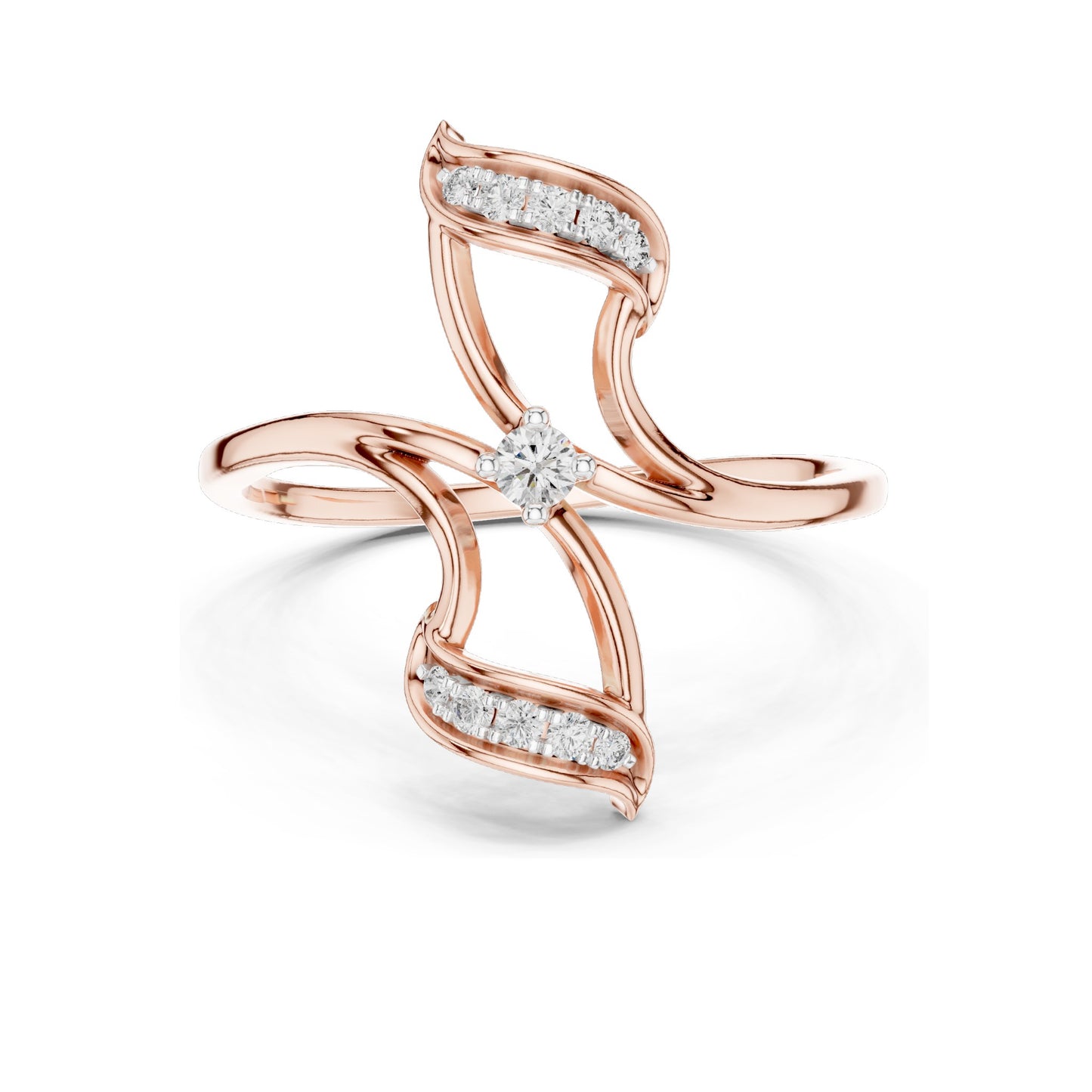 0.099 CT Round Brilliant Lab Diamond Floral Ring for Women | VVS-VS EF Clarity, CVD-Grown | 18KT, 14KT, 10KT Gold & 925 Silver | Moissanite Option | Rose, Yellow, White Gold