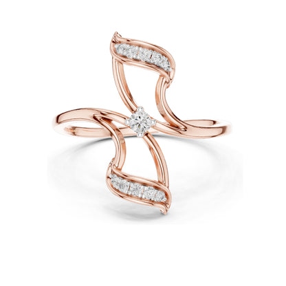 0.099 CT Round Brilliant Lab Diamond Floral Ring for Women | VVS-VS EF Clarity, CVD-Grown | 18KT, 14KT, 10KT Gold & 925 Silver | Moissanite Option | Rose, Yellow, White Gold