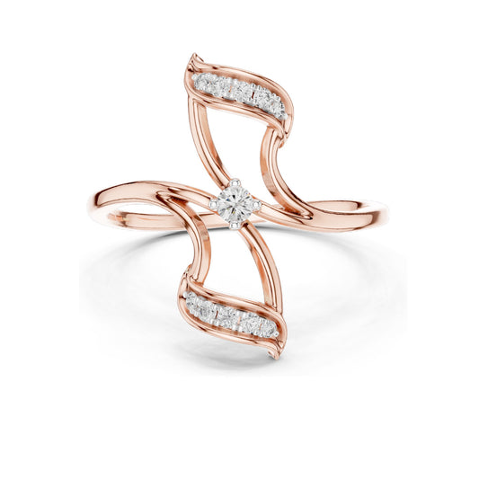 0.099 CT Round Brilliant Lab Diamond Floral Ring for Women | VVS-VS EF Clarity, CVD-Grown | 18KT, 14KT, 10KT Gold & 925 Silver | Moissanite Option | Rose, Yellow, White Gold