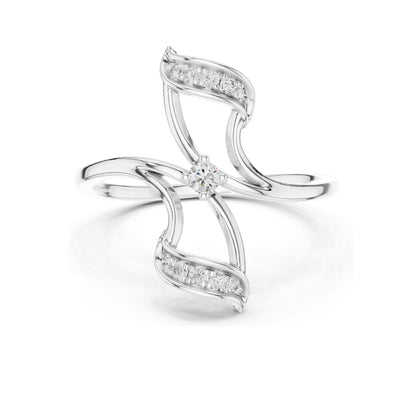 0.099 CT Round Brilliant Lab Diamond Floral Ring for Women | VVS-VS EF Clarity, CVD-Grown | 18KT, 14KT, 10KT Gold & 925 Silver | Moissanite Option | Rose, Yellow, White Gold