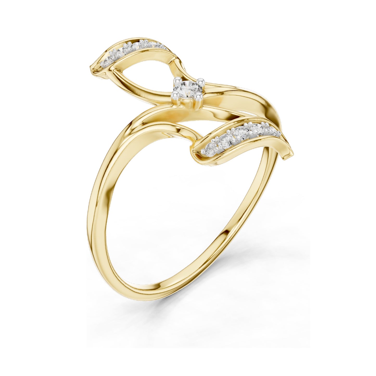 0.099 CT Round Brilliant Lab Diamond Floral Ring for Women | VVS-VS EF Clarity, CVD-Grown | 18KT, 14KT, 10KT Gold & 925 Silver | Moissanite Option | Rose, Yellow, White Gold