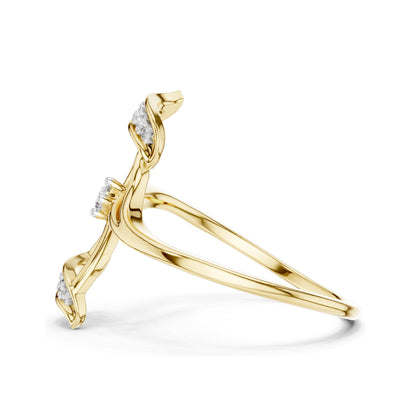 0.099 CT Round Brilliant Lab Diamond Floral Ring for Women | VVS-VS EF Clarity, CVD-Grown | 18KT, 14KT, 10KT Gold & 925 Silver | Moissanite Option | Rose, Yellow, White Gold