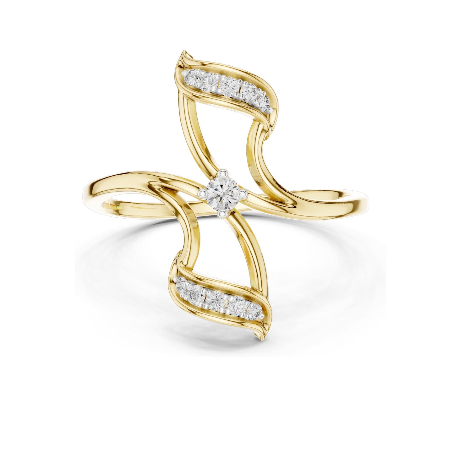 0.099 CT Round Brilliant Lab Diamond Floral Ring for Women | VVS-VS EF Clarity, CVD-Grown | 18KT, 14KT, 10KT Gold & 925 Silver | Moissanite Option | Rose, Yellow, White Gold