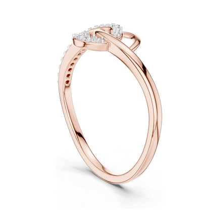 0.12 CT Lab Diamond Pave Twist Ring for Women | VVS-VS EF Clarity | 18KT, 14KT, 10KT Gold & 925 Silver | Rose, Yellow, White Gold & Moissanite Options